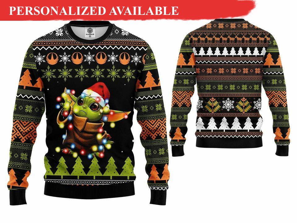 cute baby yoda ugly christmas sweater yoda sweater pullover autumn winter 1163