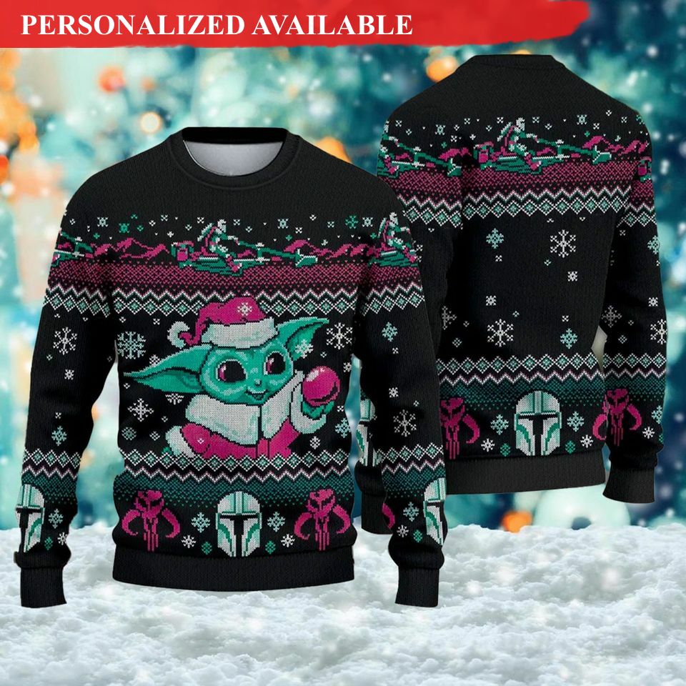 cute green baby 3d ugly christmas sweater galaxy baby xmas sweatshirt 6499