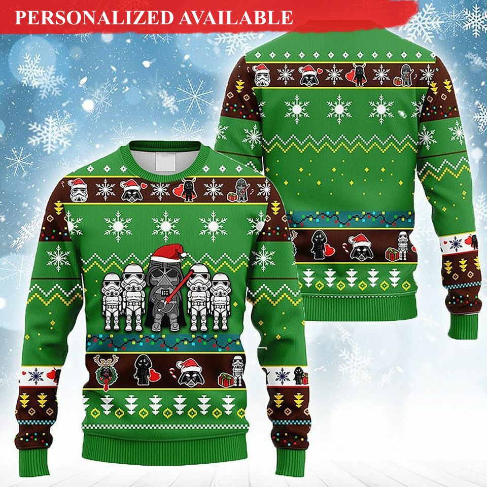 darth vader and stromtrooper ugly sweater knitted ugly christmas sweater 4873
