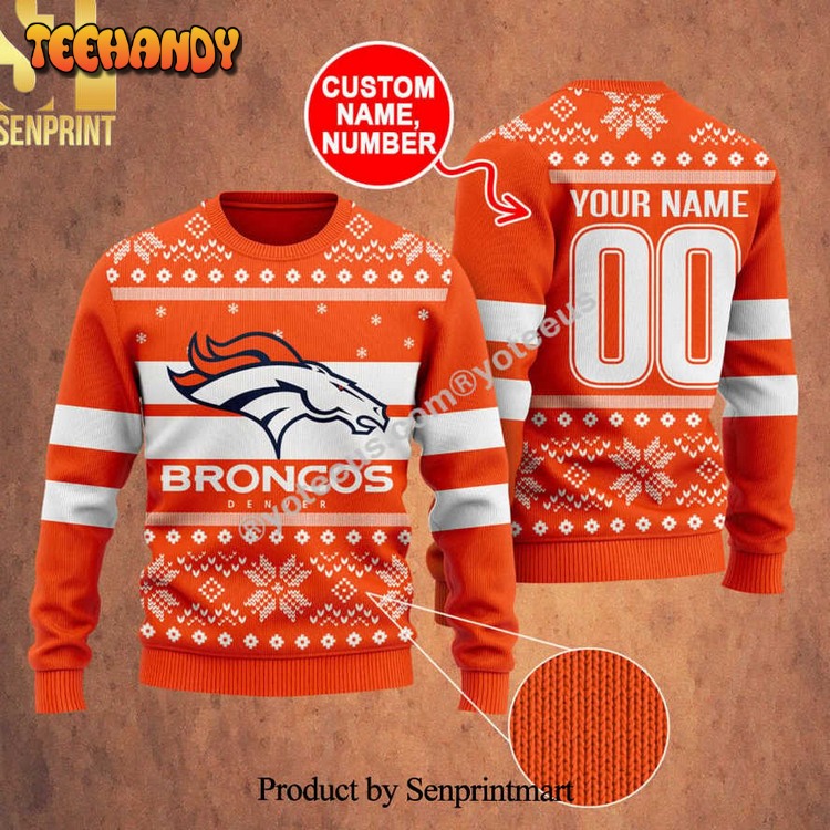 denver broncos ugly christmas wool ugly xmas sweater n1g32