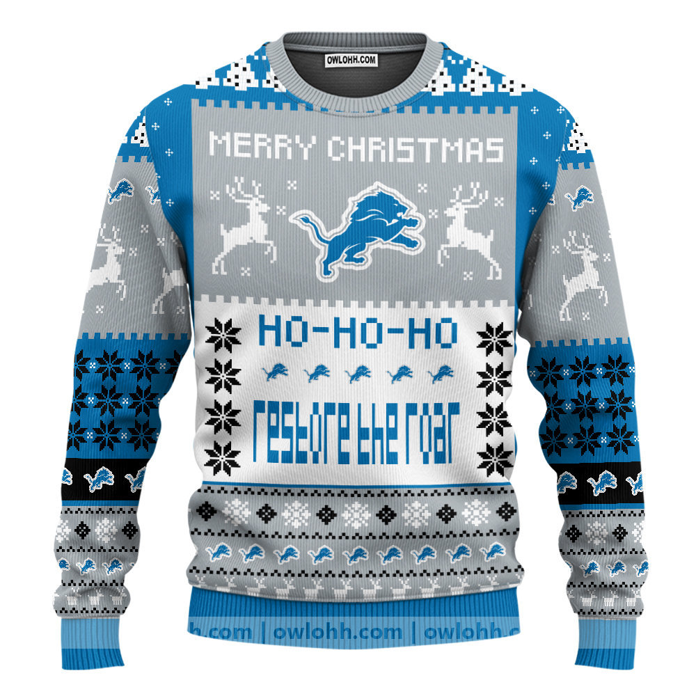 detroit lions merry christmas sweater ugly christmas sweaters owl ohh xaytu