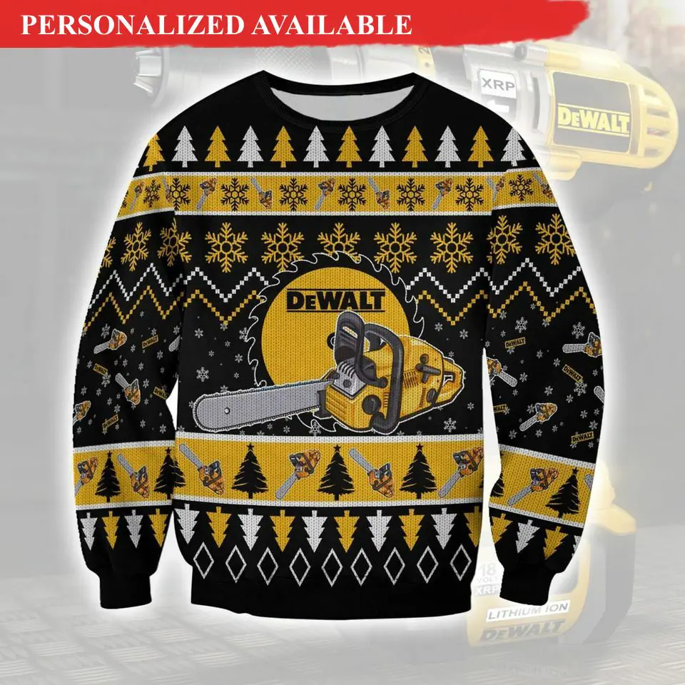 dewalt christmas tree ugly 3d sweater 7498