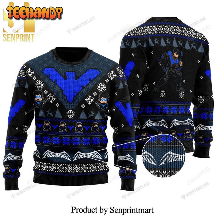 dick grayson nightwing dc comics knitted ugly xmas sweater 9af80