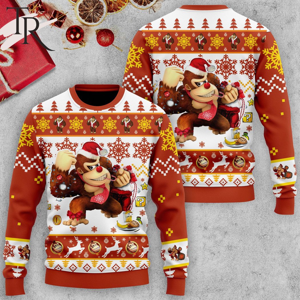 donkey kong christmas sweater 1 HYFYN