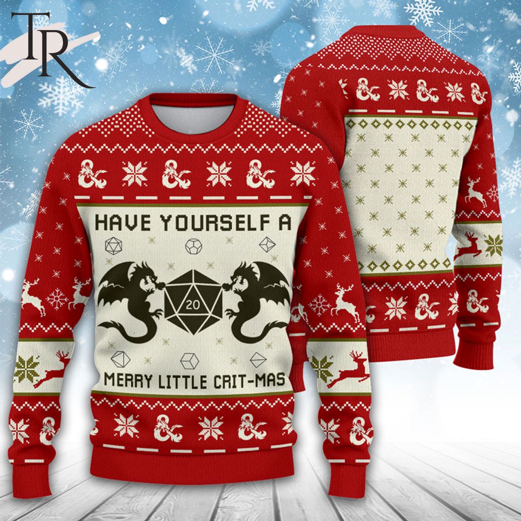 dungeons dragons have yourself a merry little crit mas ugly sweater 1 K6Zp2