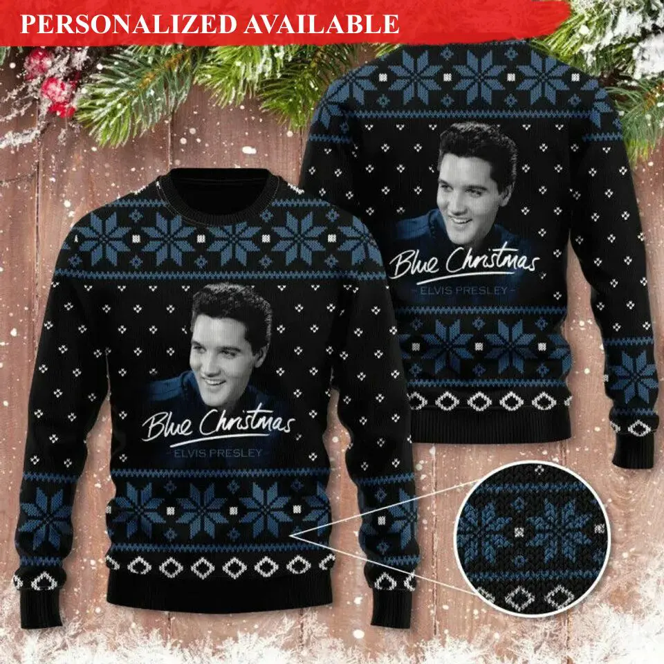 elvis presley christmas ugly sweater 4306
