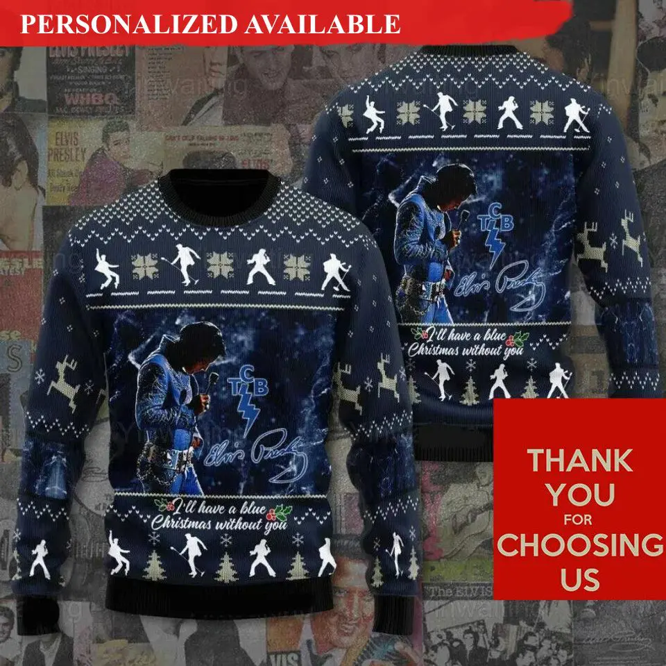elvis presley christmas ugly sweater 5370
