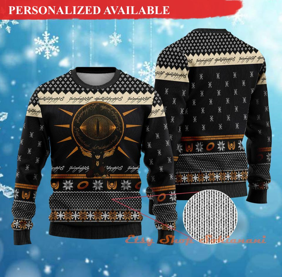 eye of sauron 3d sweater lotr taters potatoes christmas sweater 4719