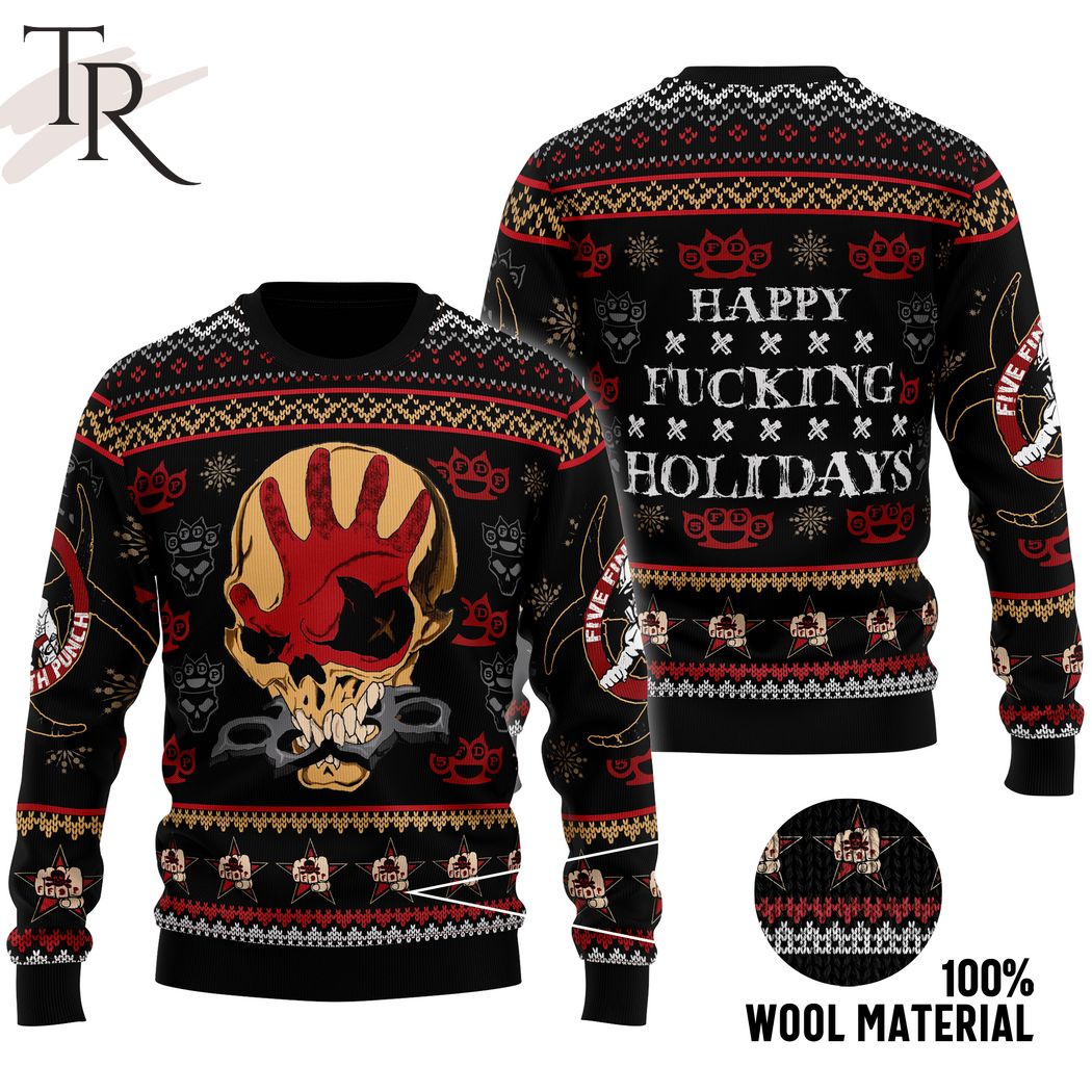 five finger death punch happy fucking holidays ugly sweater 1 aROTn