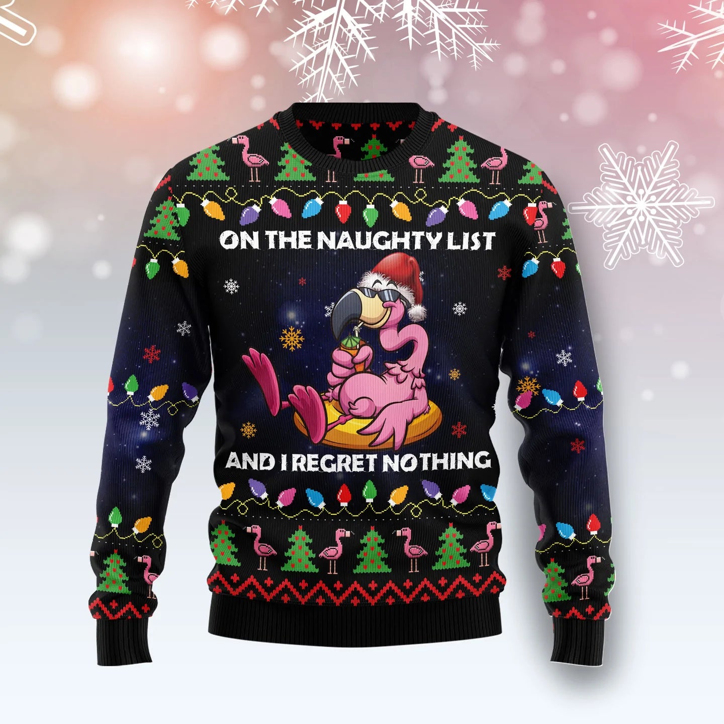 flamingo on the naughty list unisex womens 26 mens2C couples matching2C friends2Cchristmas gift ugly christmas sweater owlohh 2C christmas ugly sweater 3073