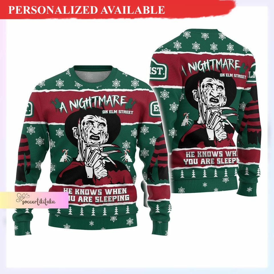 freddy krueger christmas 3d sweater 6504