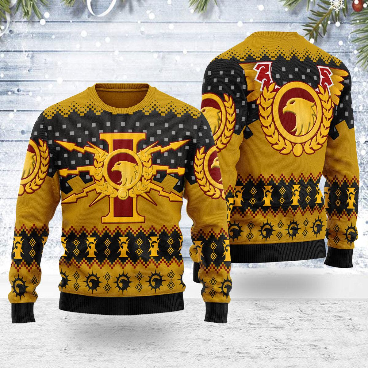 gearhomie adeptus custodes iconic ugly christmas sweater gearhomie com 1