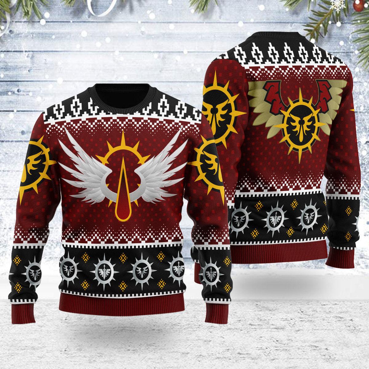 gearhomie blood angels iconic ugly christmas sweater gearhomie com 1