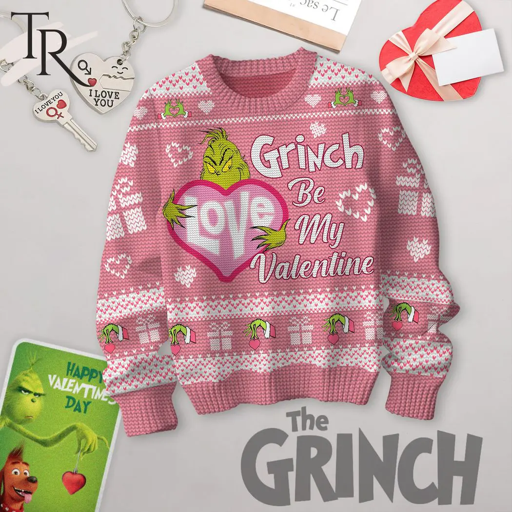grinch be my valentine ugly sweater 1 E3pWS