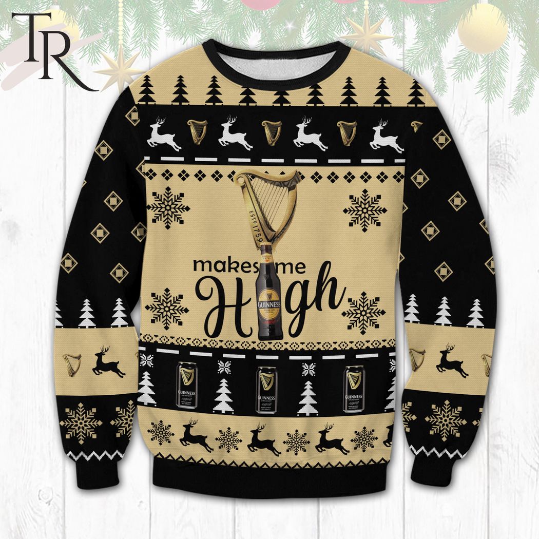 guinness make me high ugly sweater 1 4XptS