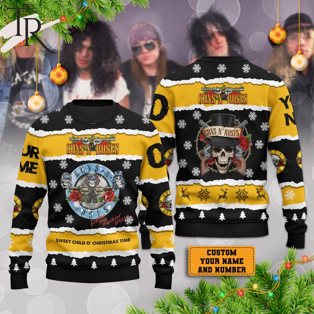 guns n roses sweet child o christmas time ugly sweater 1 datoo