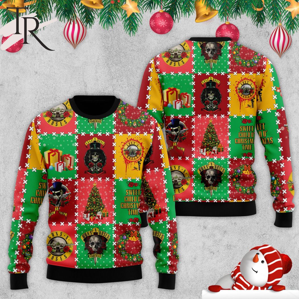 guns n roses sweet child o mine christmas time ugly sweater 1 zREnD