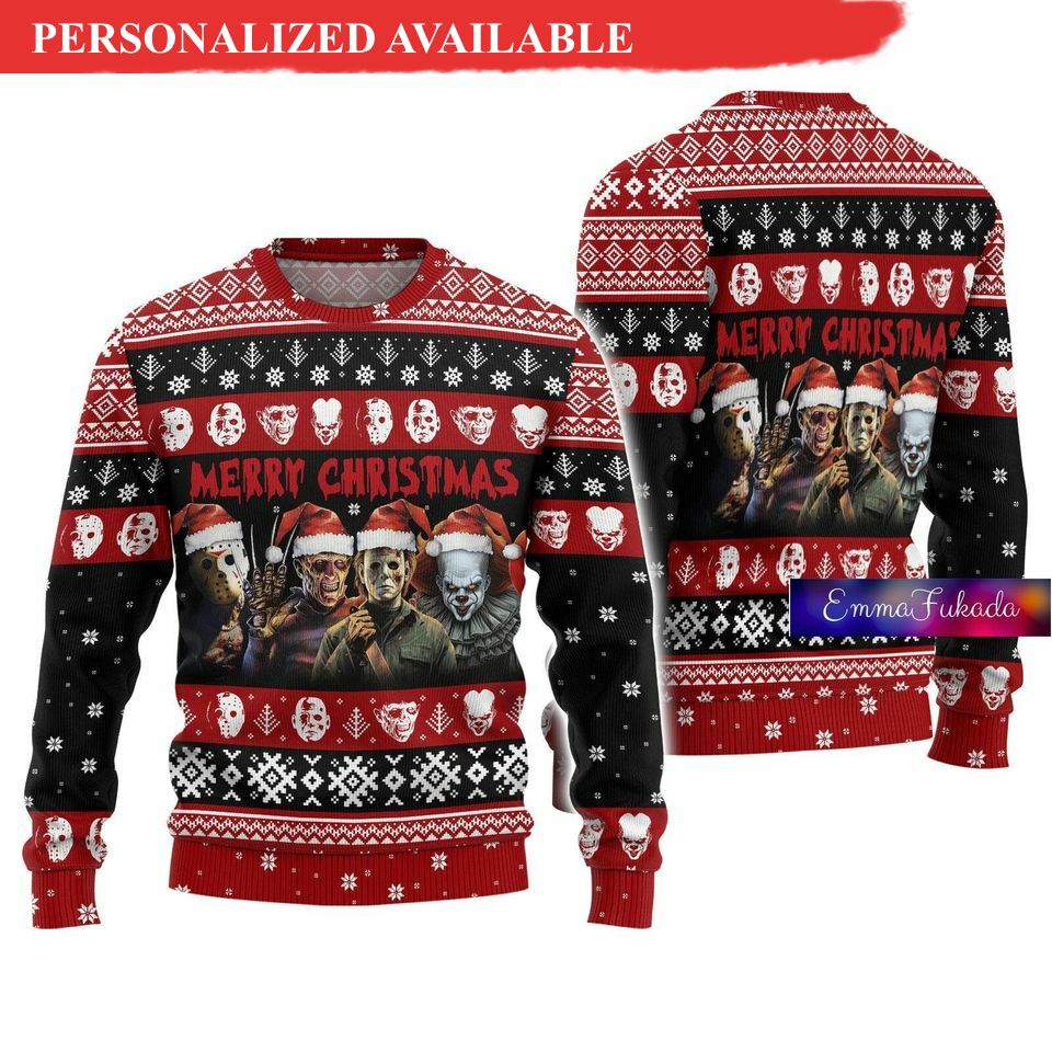 halloween movie ugly sweater micheal myers horror sweater 7791