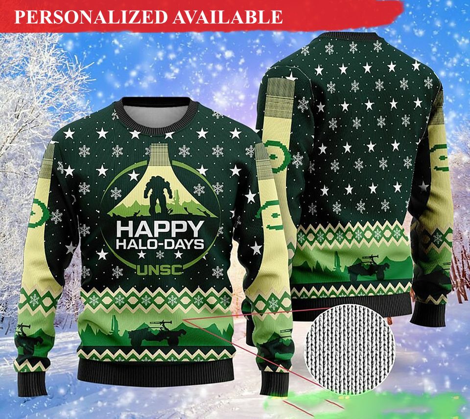 happy halo days halo ugly all over 3d print sweater happy family xmas sweater funny christmas sweater 5716