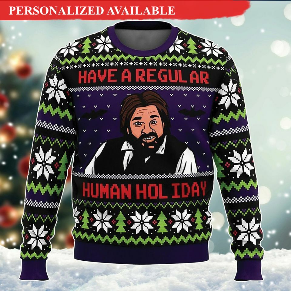 have a regular human holiday ugly christmas sweater jackiie daytona woolen sweatshirt christmas gift 1401