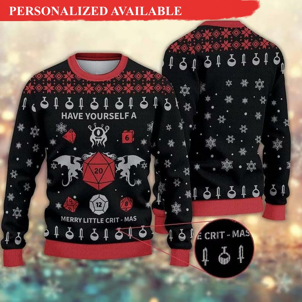 have yourself a merry little crit mas christmas ugly sweater 3725