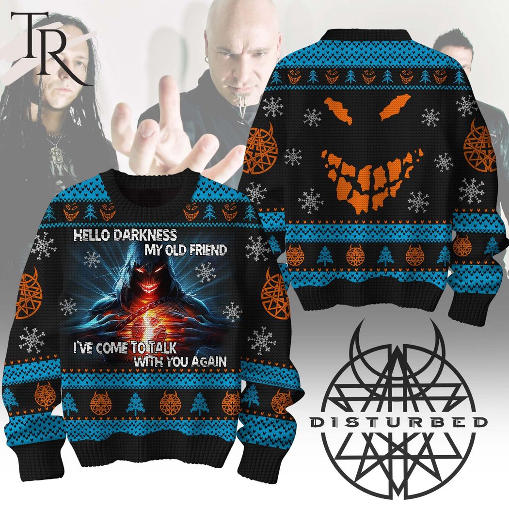 hello darkness my old friend ive come to talk with you again disturbed ugly sweater 1 h2ktU