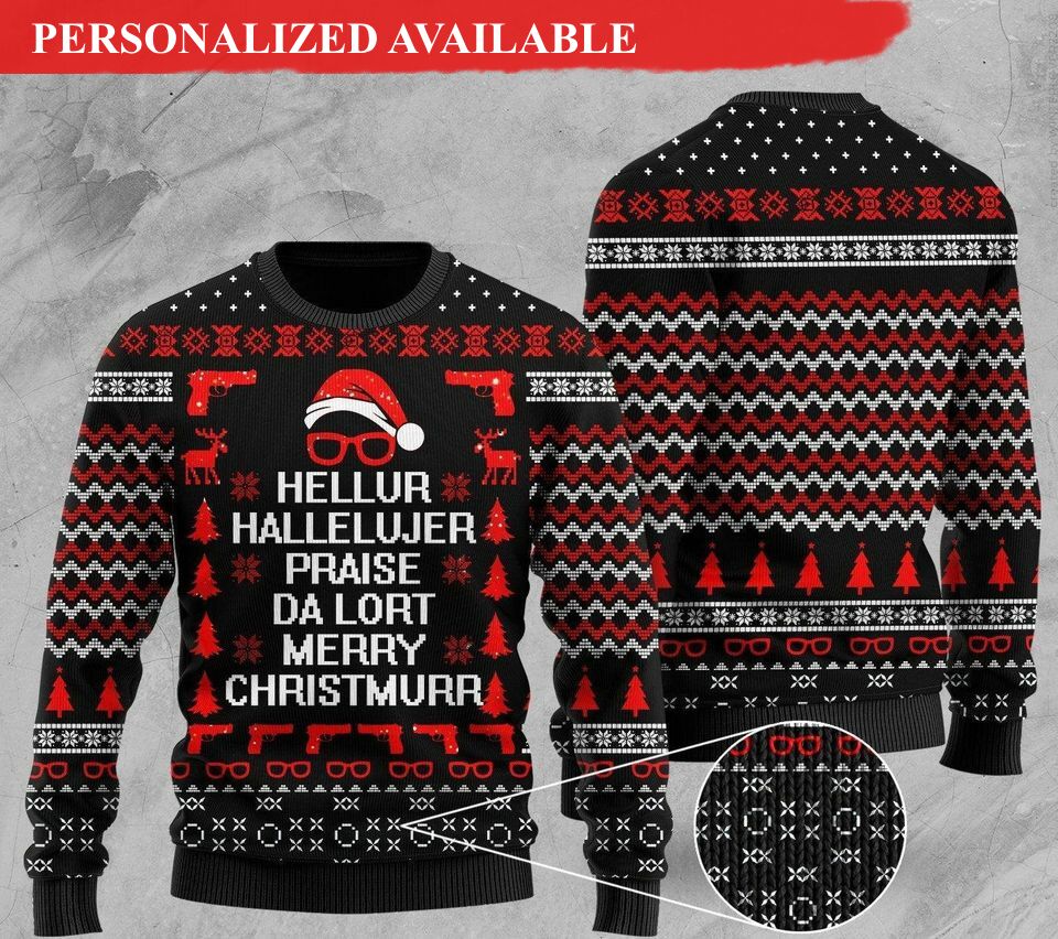 hellur hallelujer praise da lort merry christmas ugly christmas sweater 1770