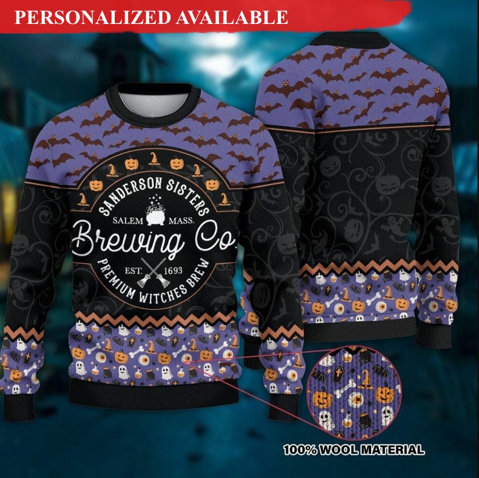 hocus pocus brewing co witchcraft witch sanderson sisters 3d sweater 3194