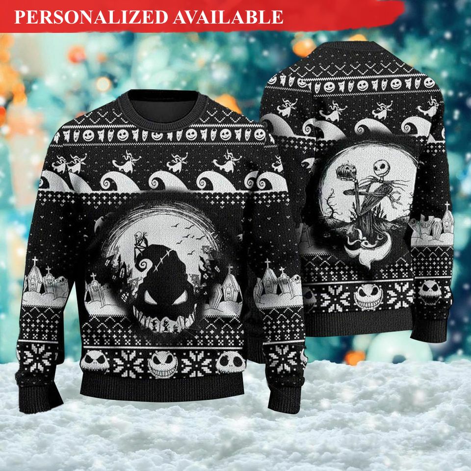 horror skeleton ugly christmas sweater xmas sweatshirt nightmare christmas movie shirt 2573