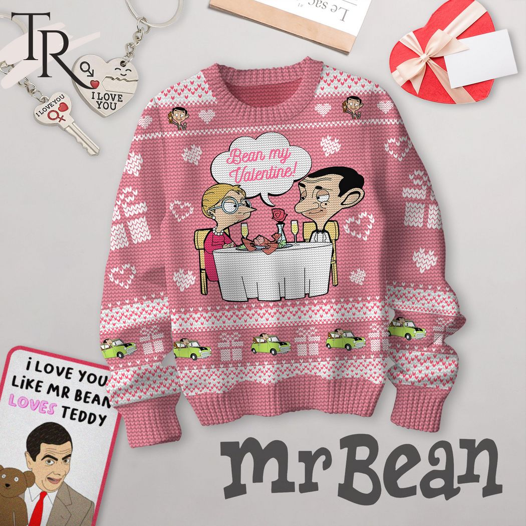 i love you like mr bean loves teddy bean my valentine sweater 1 pXhlh
