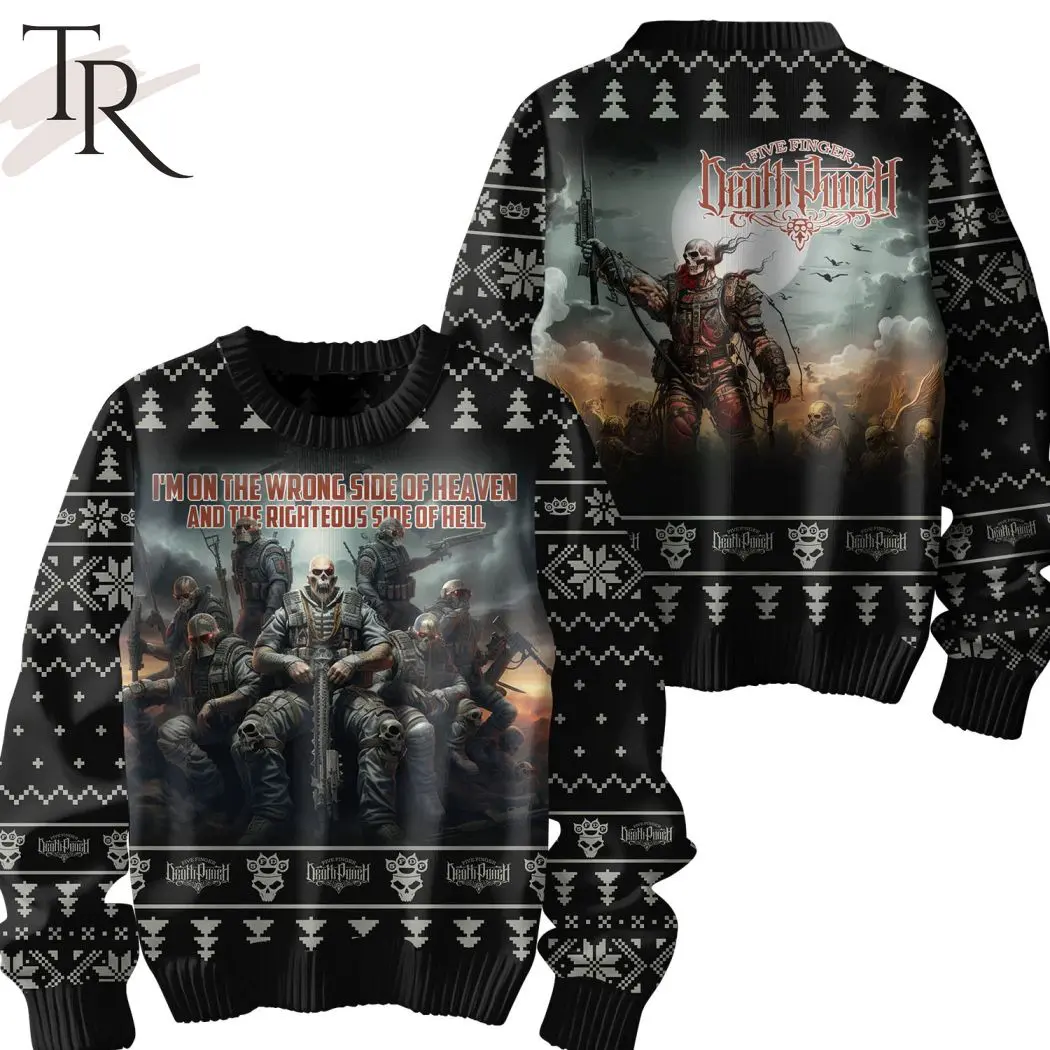 im on the wrong side of heaven and the righteous side of hell five finger death punch ugly sweater 1 rJldt
