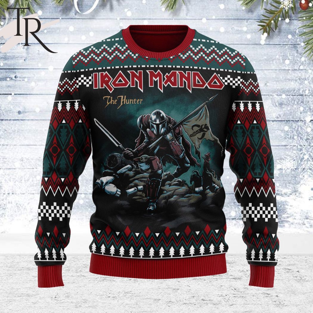 iron mando star wars ugly christmas sweater t shirt unisex for men and women 1 ufGxB