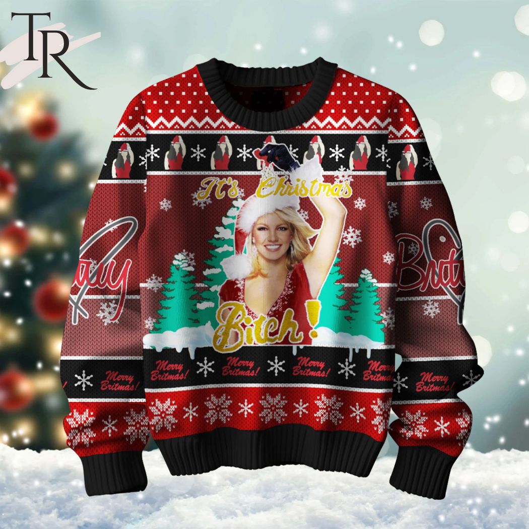its christmas bitch merry britmas britney spears ugly sweater 1 l5ewa