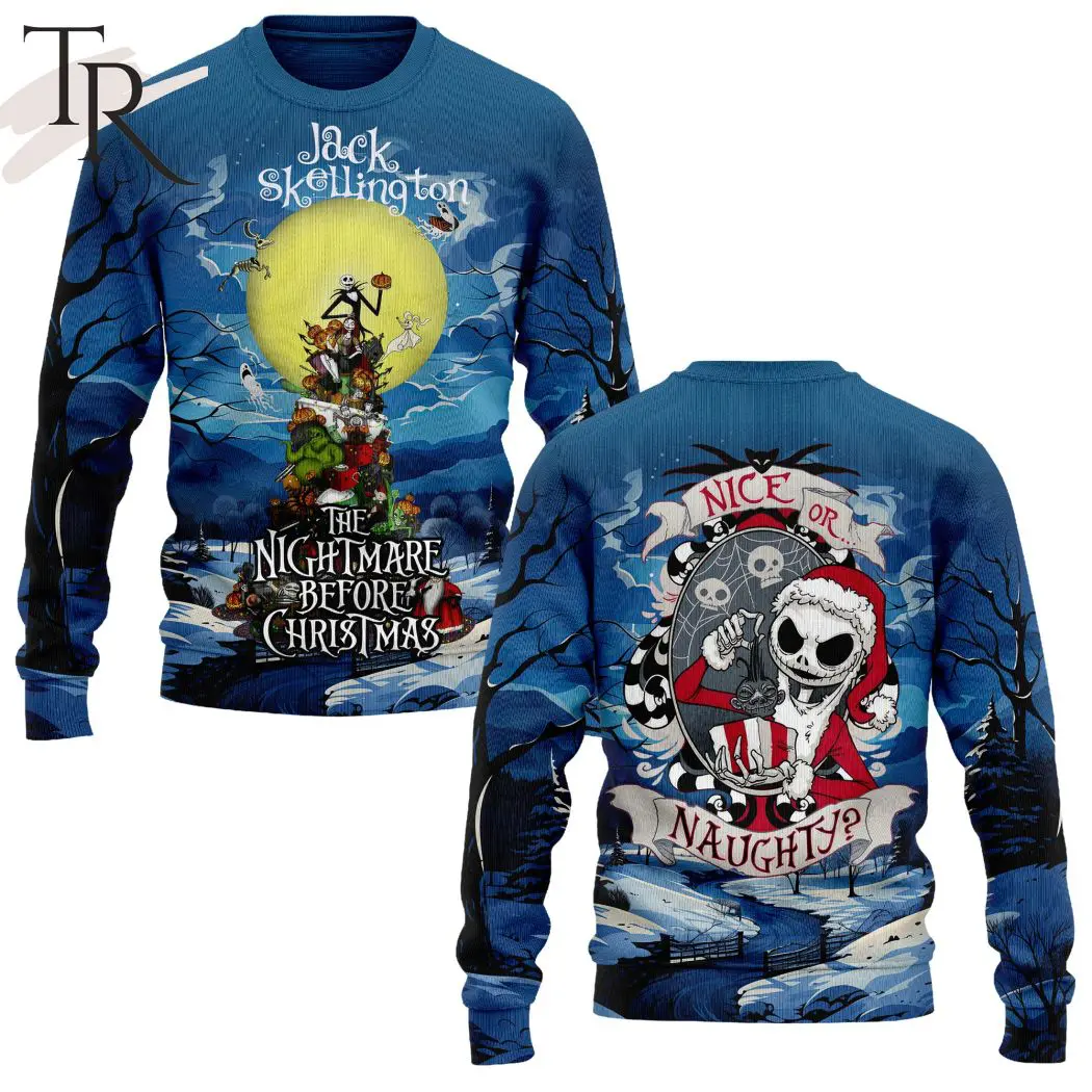 jack skellington the nightmare before christmas nice or naughty ugly sweater 1 GPPWF