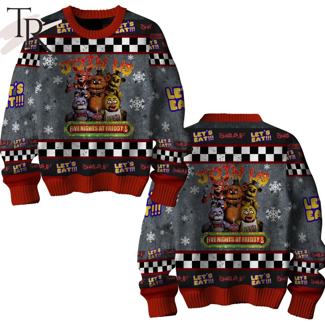 join us five nights at freddys lets eat 5naf ugly sweater 1 TbIPf