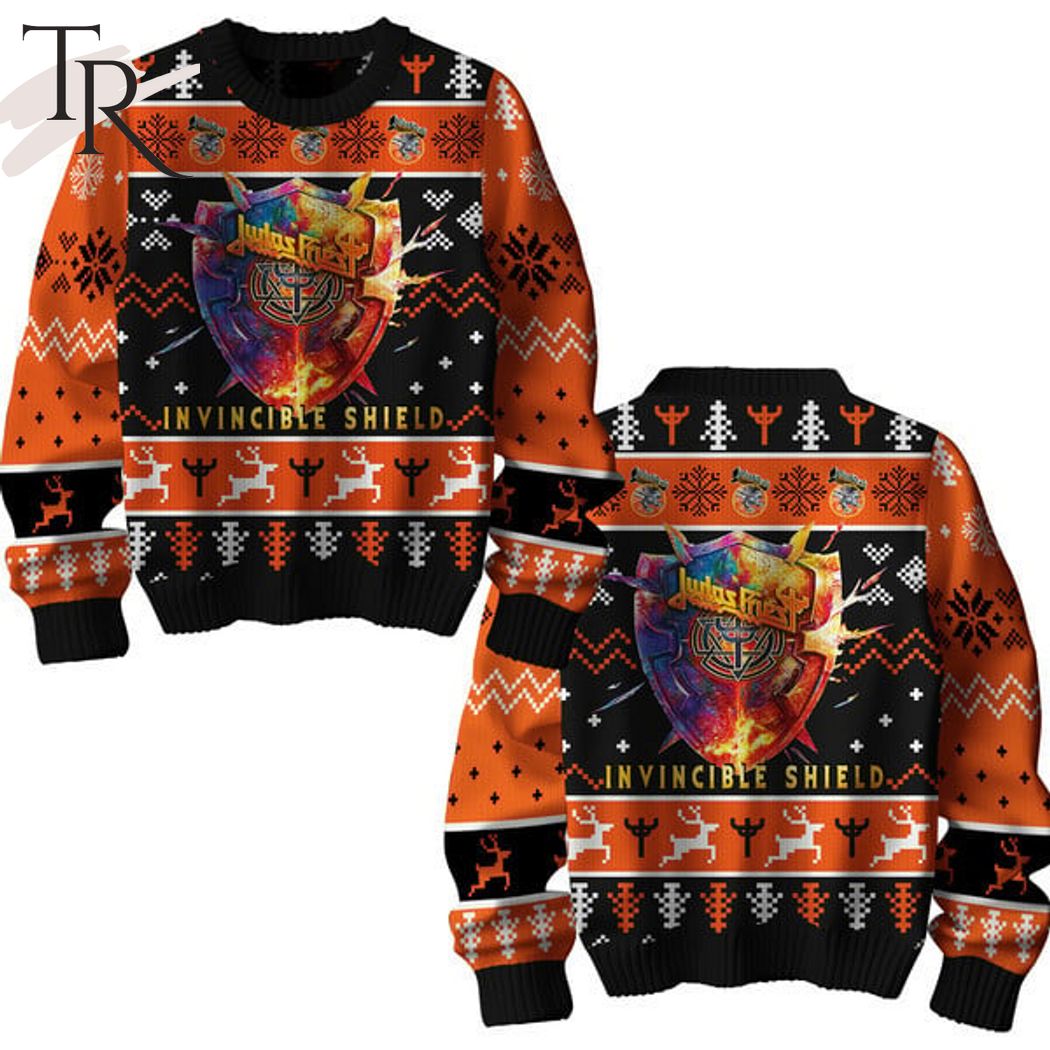 judas priest invincible shield ugly sweater 1 xTxDa