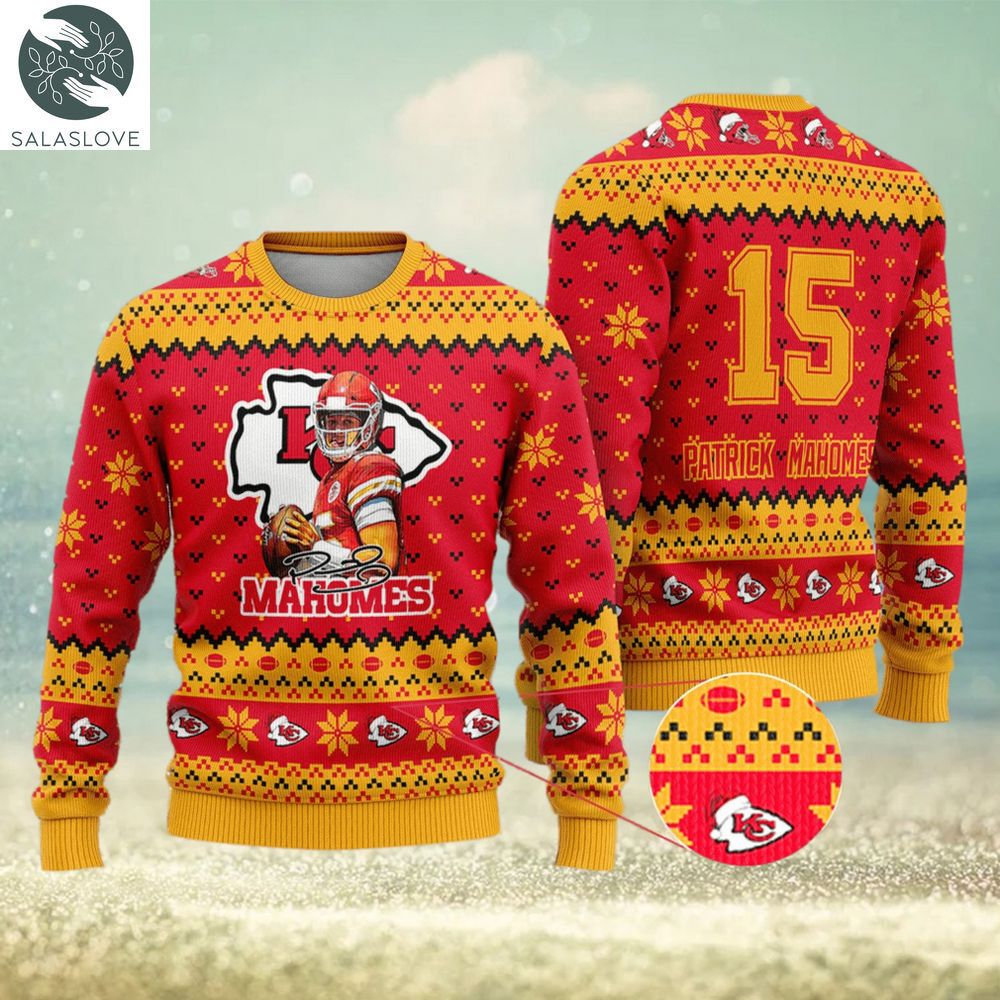 kansas city chiefs patrick mahomes custom name and number ugly christmas sweater 1 jtej7p