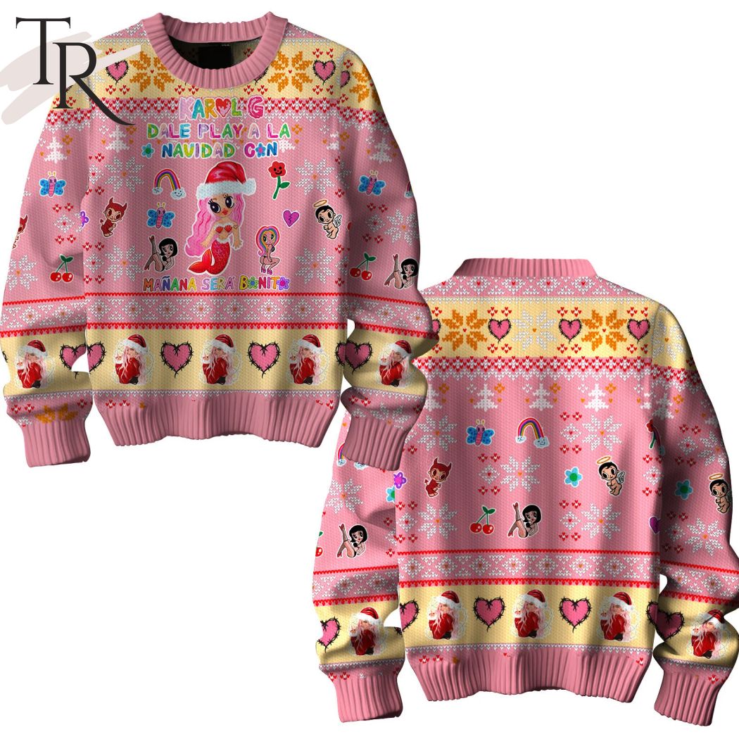 karol g dale play a la navidad can manana sera bonito ugly christmas sweater 1 brFHs