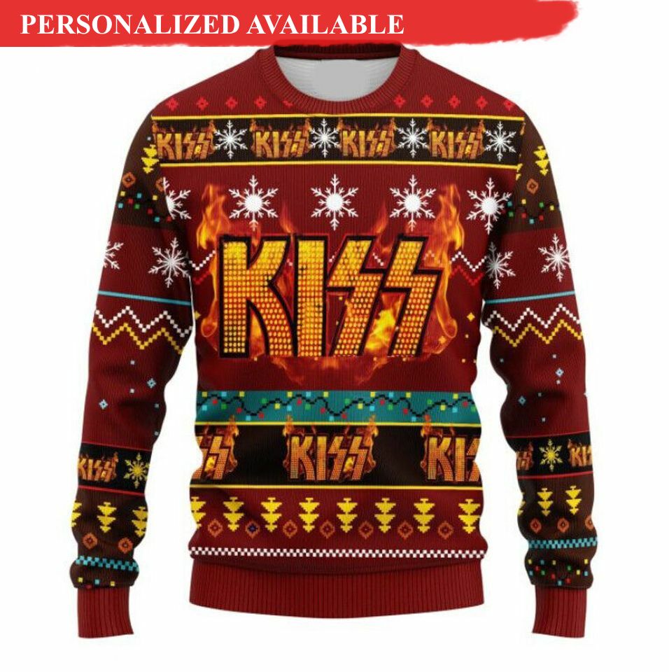 kiss band ugly christmas sweater rock and roll ugly sweater 2171