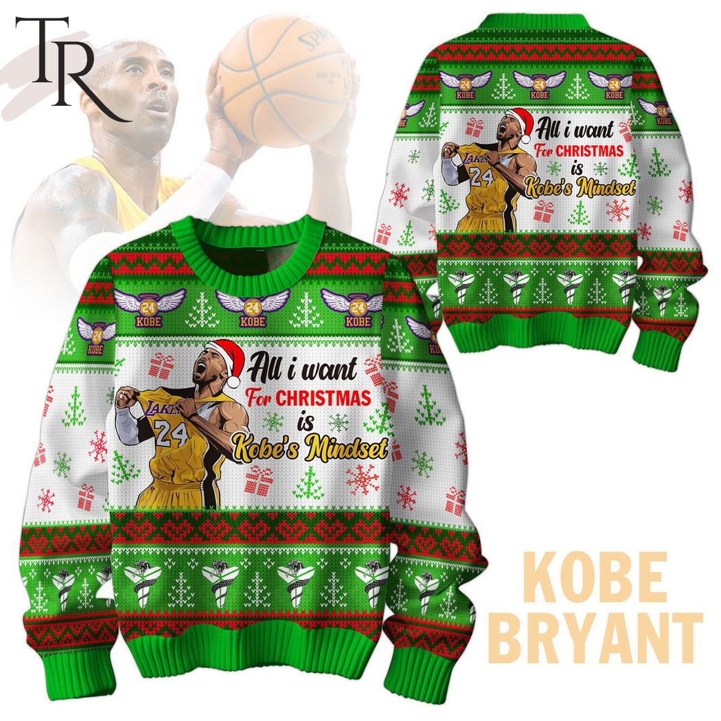 kobe bryant all i want for christmas is kobes mindset ugly sweater 1 HTq3J