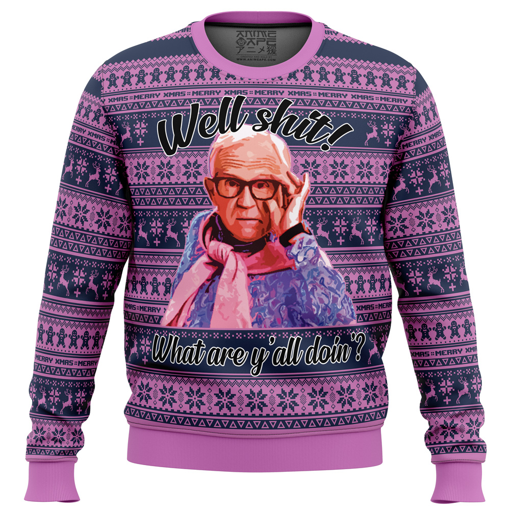 leslie Ugly Christmas Sweater front mockup