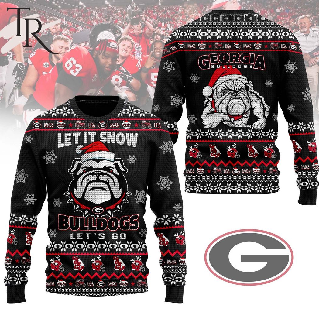 let it snow bulldogs lets go ugly christmas sweater 1 h4XsW