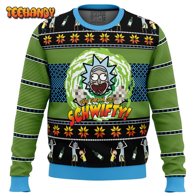 lets get schwifty rick and morty ugly christmas sweater v6v5a