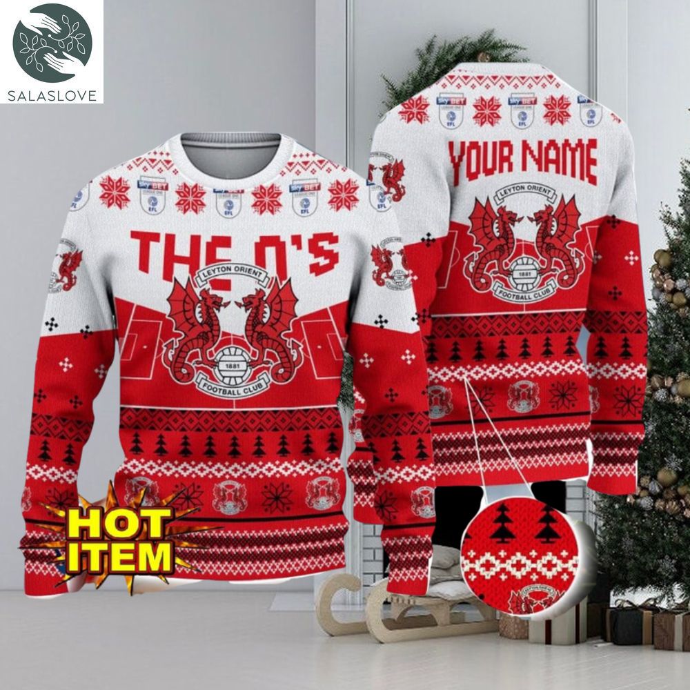 leyton orient fc big logo custom name 3d ugly christmas sweater 1 wndqyq