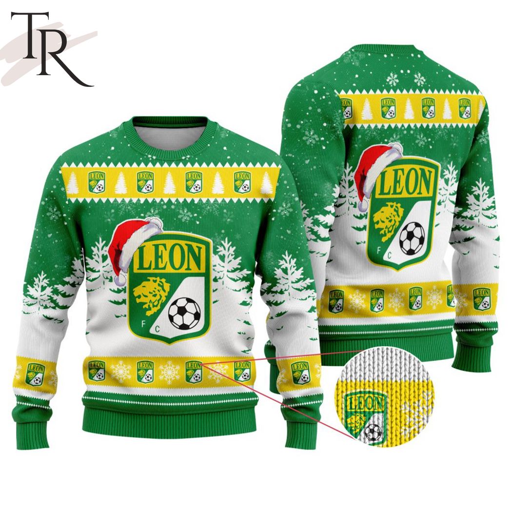 liga mx club leon special christmas ugly sweater design 1 IPWMu