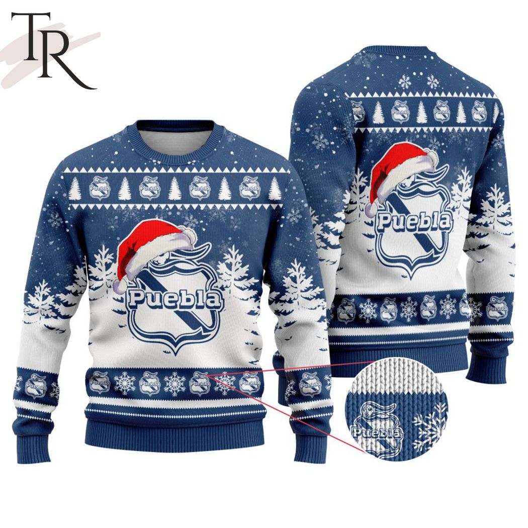 liga mx club puebla special christmas ugly sweater design 1 qwyJw