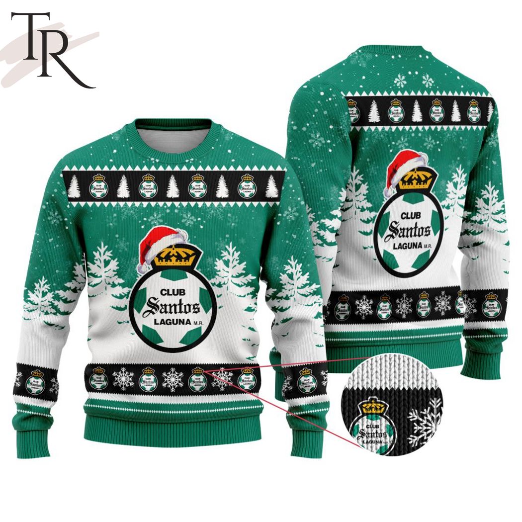 liga mx club santos laguna special christmas ugly sweater design 1 n4w3m