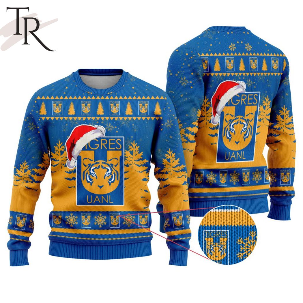 liga mx tigres uanl special christmas ugly sweater design 1 XeQnH