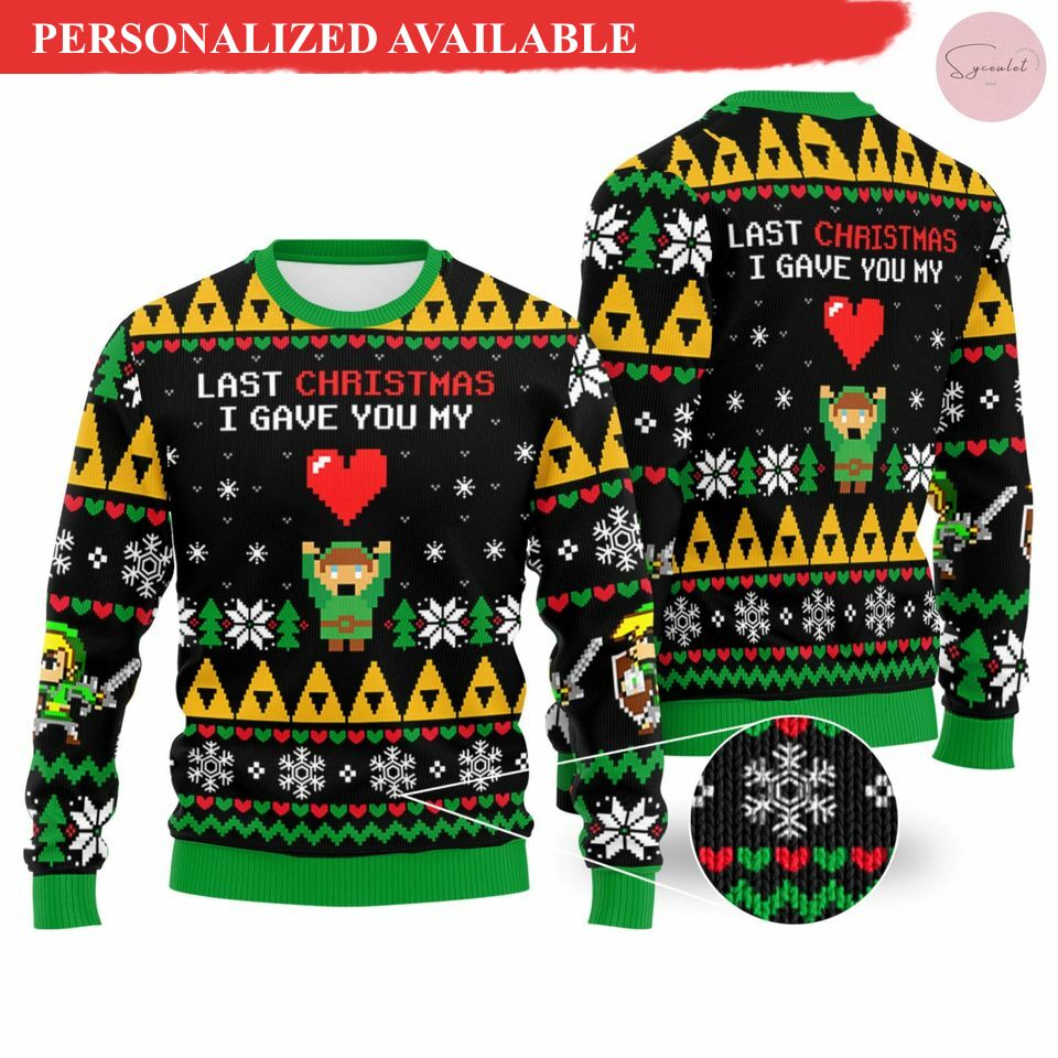 link to my heart ugly christmas sweater funny christmas sweater christmas game 1279