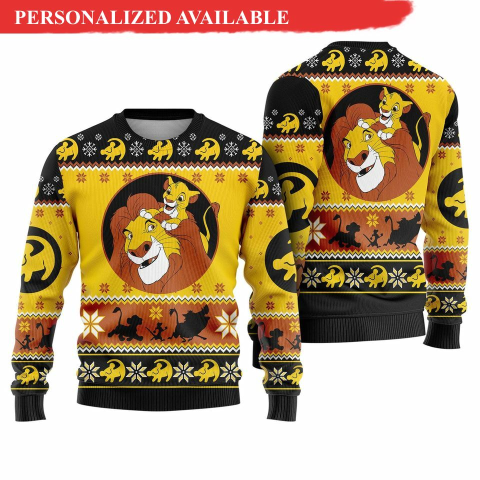 lion king disney ugly christmas sweater 3d christmas sweater 7446